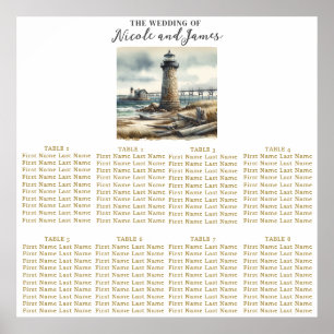 Rustic Coastal Lighthouse Seaside Beach Seating Poster