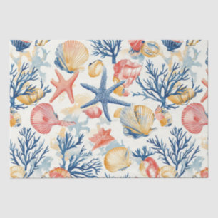 Rustic Coastal - Seashells, Starfish, Reef (10) Tissue Paper