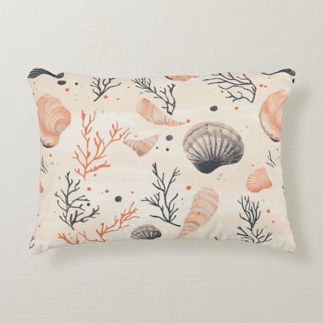 Rustic Coastal - Seashells, Starfish, Reef (13) Decorative Cushion (Front)