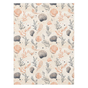 Rustic Coastal - Seashells, Starfish, Reef (13) Tablecloth