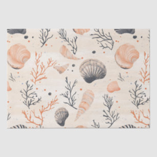 Rustic Coastal - Seashells, Starfish, Reef (13) Tissue Paper