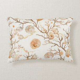 Rustic Coastal - Seashells, Starfish, Reef (14) Decorative Cushion