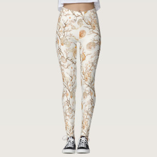 Rustic Coastal - Seashells, Starfish, Reef (14) Leggings
