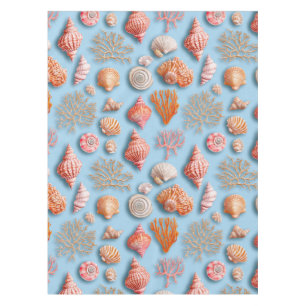 Rustic Coastal - Seashells, Starfish, Reef (15) Tablecloth