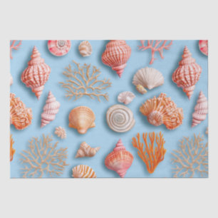 Rustic Coastal - Seashells, Starfish, Reef (15) Tissue Paper