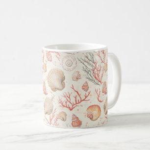 Rustic Coastal - Seashells, Starfish, Reef (16) Coffee Mug