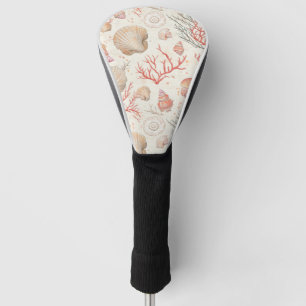 Rustic Coastal - Seashells, Starfish, Reef (16) Golf Head Cover