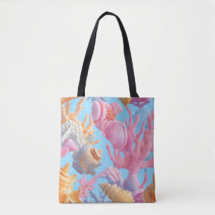 Rustic Coastal - Seashells, Starfish, Reef (18) Tote Bag
