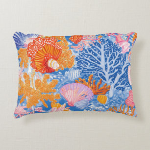 Rustic Coastal - Seashells, Starfish, Reef (19) Decorative Cushion