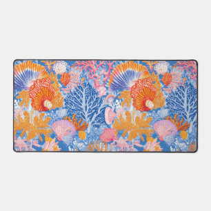 Rustic Coastal - Seashells, Starfish, Reef (19) Desk Mat