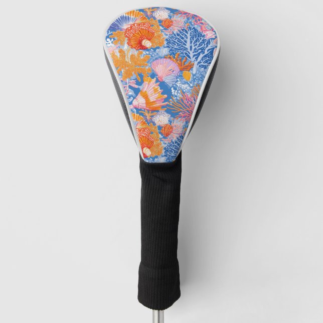 Rustic Coastal - Seashells, Starfish, Reef (19) Golf Head Cover (Front)
