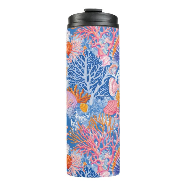 Rustic Coastal - Seashells, Starfish, Reef (19) Thermal Tumbler (Front)
