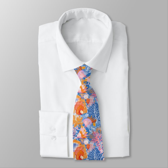 Rustic Coastal - Seashells, Starfish, Reef (19) Tie (Tied)