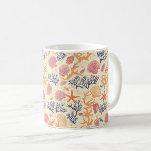 Rustic Coastal - Seashells, Starfish, Reef (1) Coffee Mug