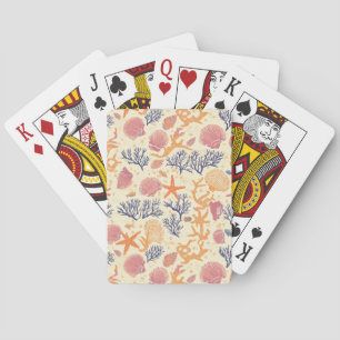 Rustic Coastal - Seashells, Starfish, Reef (1) Playing Cards