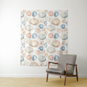Rustic Coastal - Seashells, Starfish, Reef (21) Tapestry