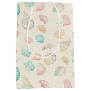 Rustic Coastal - Seashells, Starfish, Reef (22) Medium Gift Bag