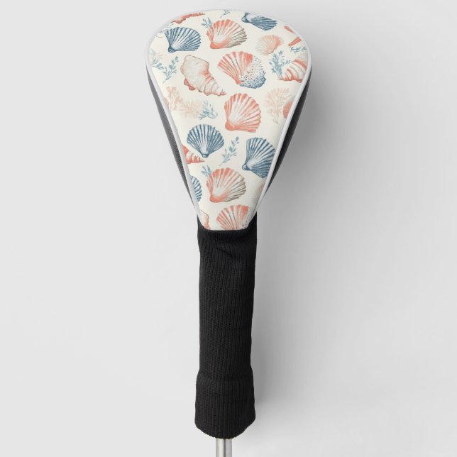 Rustic Coastal - Seashells, Starfish, Reef (23) Golf Head Cover (Front)