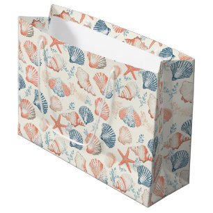 Rustic Coastal - Seashells, Starfish, Reef (23) Large Gift Bag