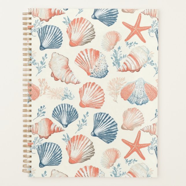 Rustic Coastal - Seashells, Starfish, Reef (23) Planner (Front)