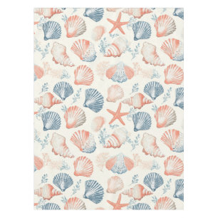 Rustic Coastal - Seashells, Starfish, Reef (23) Tablecloth