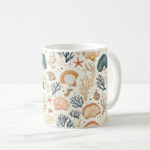 Rustic Coastal - Seashells, Starfish, Reef (24) Coffee Mug