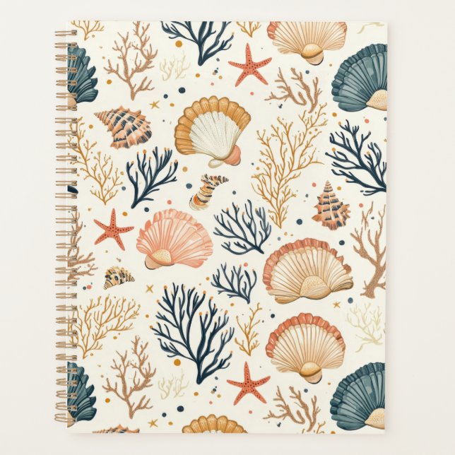 Rustic Coastal - Seashells, Starfish, Reef (24) Planner (Front)