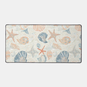 Rustic Coastal - Seashells, Starfish, Reef (25) Desk Mat