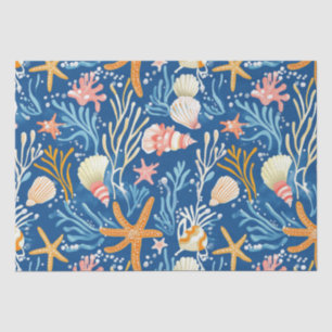 Rustic Coastal - Seashells, Starfish, Reef (26) Tissue Paper