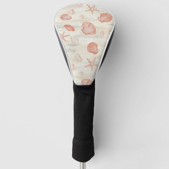 Rustic Coastal - Seashells, Starfish, Reef (29) Golf Head Cover (Front)