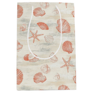 Rustic Coastal - Seashells, Starfish, Reef (29) Medium Gift Bag