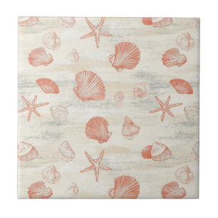 Rustic Coastal - Seashells, Starfish, Reef (29) Tile