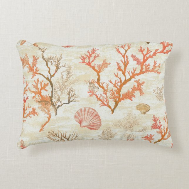 Rustic Coastal - Seashells, Starfish, Reef (2) Decorative Cushion (Front)