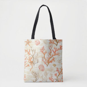 Rustic Coastal - Seashells, Starfish, Reef (2) Tote Bag