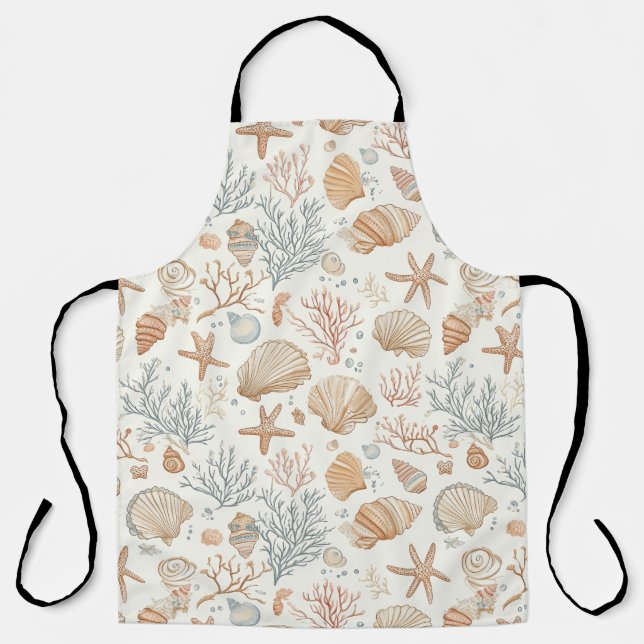 Rustic Coastal - Seashells, Starfish, Reef (32) Apron (Front)