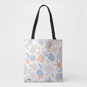 Rustic Coastal - Seashells, Starfish, Reef (34) Tote Bag
