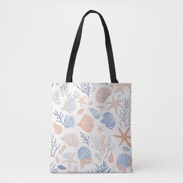 Rustic Coastal - Seashells, Starfish, Reef (34) Tote Bag (Front)
