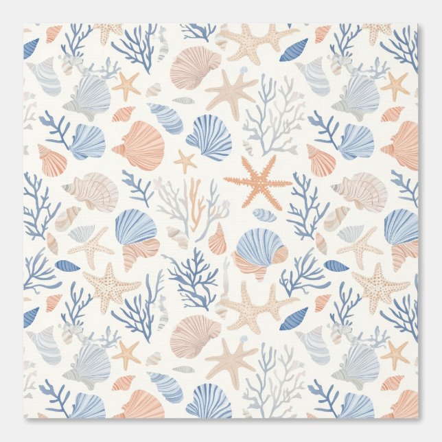 Rustic Coastal - Seashells, Starfish, Reef (34) Wallpaper (Front)