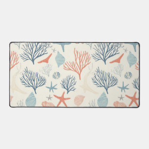 Rustic Coastal - Seashells, Starfish, Reef (35) Desk Mat