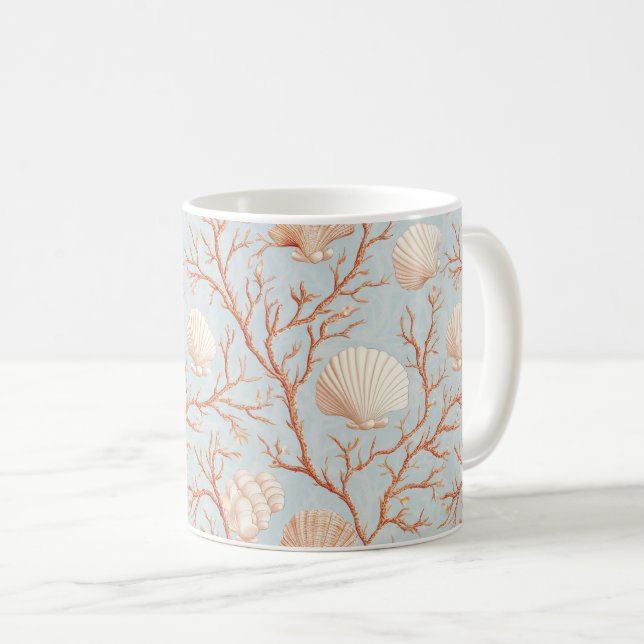 Rustic Coastal - Seashells, Starfish, Reef (36) Coffee Mug (Front Right)