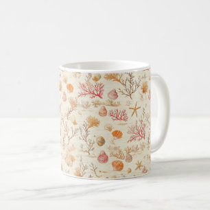 Rustic Coastal - Seashells, Starfish, Reef (5) Coffee Mug