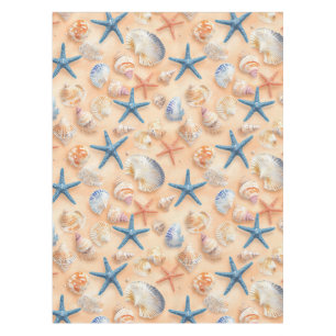 Rustic Coastal - Seashells, Starfish, Reef (6) Tablecloth