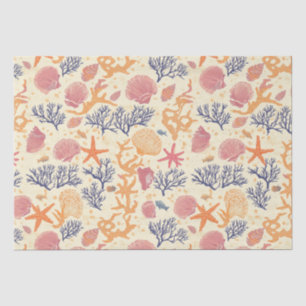 Rustic Coastal - Seashells, Starfish, Reef Tissue Paper