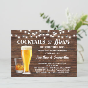Rustic Cocktails & Brews Before I do Rehearsal Invitation