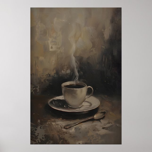 Rustic Coffee Art, Kitchen Wall Art, Coffee Lover Poster (Front)