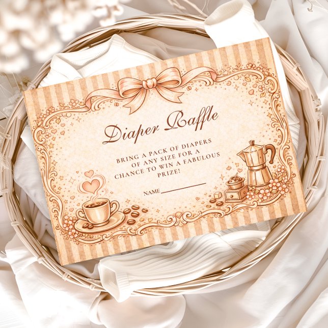 Rustic Coffee Baby Shower Diapper Raffle Enclosure Card (Creator Uploaded)