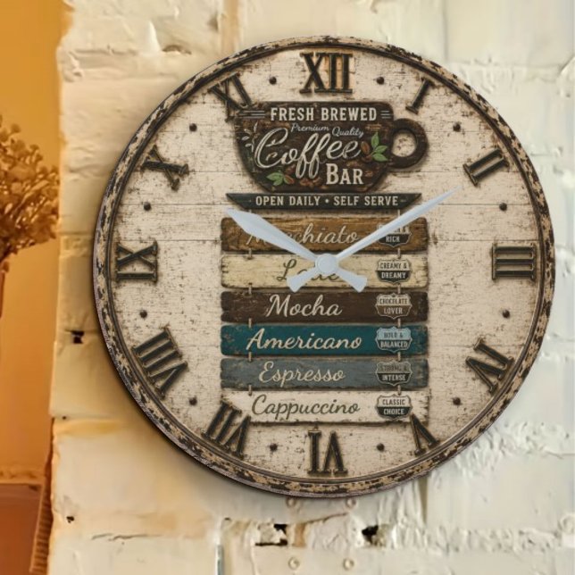 Rustic Coffee Bar Kitchen Farmhouse  Decor  Large Clock (Creator Uploaded)
