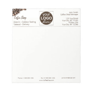 Rustic Coffee Beans Coffee Shop Business Your Logo Notepad