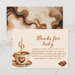Rustic  coffee Books for baby Shower Enclosure Card