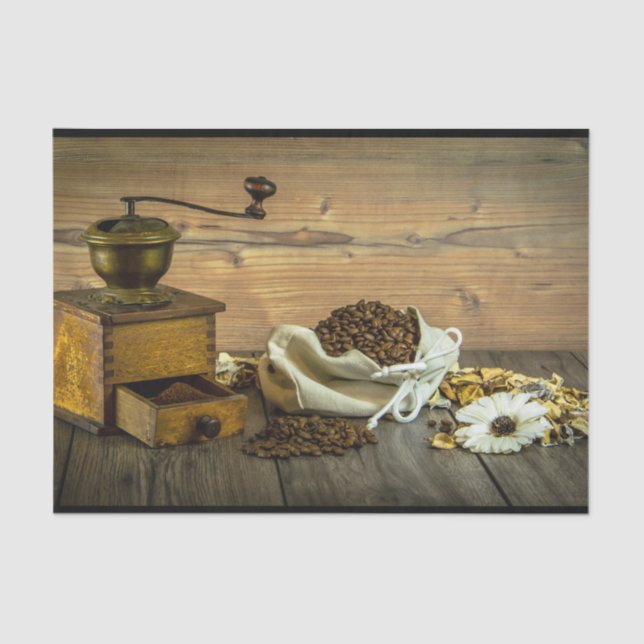 Rustic Coffee Grinder Photo Tissue Paper (Front)